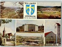 66111 W6600 Güdingen , Saar Foto AK Kirche Wappen 700 Jahre