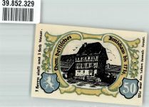 99830 O5908 Treffurt 1921 Notgeldschein 50 Pfg. Ehem. hessisches Amtshaus bis 1736