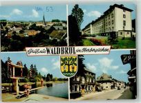 51545 W5220 Waldbröl Foto AK Schwimmbad Wappen