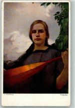 Frau Volkslied Verlag Hermann A. Wiechmann No. 536 Fahrenkrog, L. Künstlerkarte