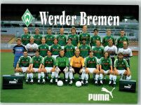 Werder Bremen Werbung Puma Fußballmannschaft FOTO KEINE AK