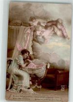 Nr. 1547 Freudiges Ereignis Mutter und Kind Wiege A. Noyer Fotomontage AK