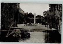 61118 W6368 Bad Vilbel Foto AK Denkmal Ehrenmal Schwanenweiher