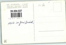 sign. Vogt-Vilseck H. W. Norddeutscher Lloyd Bremen Dampfer Europa Künstlerkarte