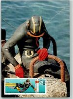 O1431 Neuglobsow Orientierungstauchen 1985 Weltmeisterschaft SST Taucher Maximum AK