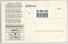 sign. heuvel Frans van den Gedicht Blindenheimlotterie Ziehung 28.3.1908 Blinde Gebrauchsspuren