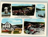 35745 W6348 Schönbach , Dillkr - Denkmal Dorfbrunnen Bär Pension Gasthaus Haus Waldblick
