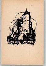 2082 Hardegg Künstlerkarte sign. Schwindt, A.M. Schloss Hardegg Scherenschnitt