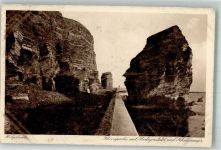 27498 W2192 Helgoland - Steilküste mit Predigerstuhl und Betonschutzmauer Fotograf Zerner Nr. 535