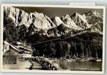 82491 W8104 Eibsee Foto AK Hotel Riffelwand Zugsptue