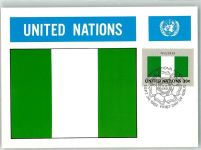 Abuja 1982 Sonderstempel Wappen Flaggen der Nationen Briefmarke Bildseite