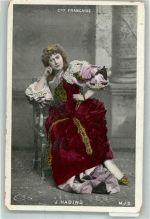 Portrait der Schauspielerin J. Hading im klassischen Kleid Theaterschauspieler Gebrauchsspuren