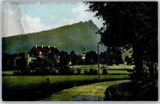 Hermsdorf am Kynast Sobieszów Gebrauchsspuren Schloß mit Kirche und Kynast