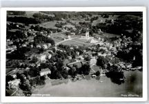 82327 W8132 Tutzing - Luftaufnahme, Starnbergersee, Kirche