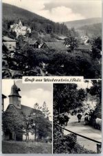 99891 O5801 Winterstein , Thüringerw - Kirche Kuhherde