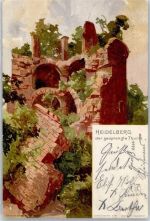 W6900 Heidelberg , Neckar Gesprengte Turm Kley, H. 1901 Künstlerkarte