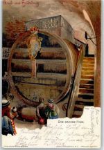 W6900 Heidelberg , Neckar Weinfass Kley, H. 1899 Künstlerkarte