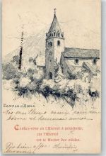 3811 Amersfoort 1902 Radierung Kirche Temple d Aigle Ort lt. Stempel