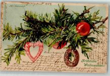 Weihnachten Tannenduft Lithographie AK Lebkuchen 1904 Gebrauchsspuren