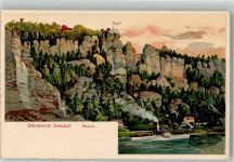 01847 O8351 Bastei Lithographie Bastei Sächsische Schweiz
