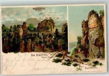 01847 O8351 Bastei 1899 Lithographie Sächsische Schweiz