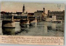 9562 Linz 1901 Foto AK Brücke