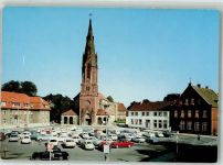 49610 W4570 Quakenbrück Foto AK Kirche Marien Marktplatz Auto
