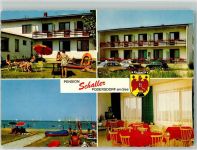 7141 Podersdorf am See Foto AK Pension Schaller Schwimmbad Auto VW Käfer