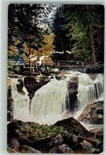 W7740 Triberg im Schwarzwald Wasserfall mittlerer Fall Künstler Serie No. 2453 A Wiro Künstlerkarte