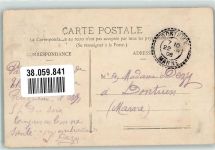 24800 Thiviers 1908 Gebrauchsspuren Schule Briefmarke Bildseite