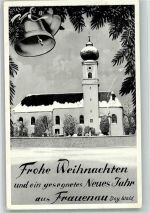 94518 W8377 Frauenau , Bayerischer Wald Gebrauchsspuren Winter Kirche Weihnachten