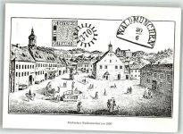 93449 W8494 Waldmünchen 1988 - Marktplatz um 1800 Stich auf AK