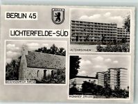 10115 W1000 Lichterfelde Foto AK Giesendorfer Kirche Altenwohnheim Wismarer Straße Fotograf Bruno Schroeter