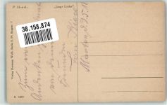 sign. Hertel P. Junge Liebe Verlag Hermann Wolff K 1209 Nähen 1918 Künstlerkarte
