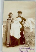 Mutter Baby Kinderwagen Dienstmädchen 1904 Privatfoto AK