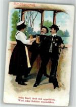 Zwei Schützen mit Bier bei der drallen Liesl Schützen