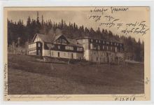 Brückenberg - Bierutowice / Kreis Hirschberg - Jelenia Góra im Riesengebirge. Pension Mandel gelaufen. Gute Erhaltung.
