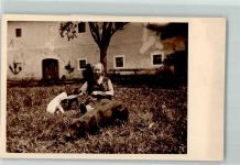Hund mit Welpen Großer Hund Privatfoto KEINE AK