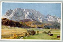 82467 W8101 Elmau Künstlerkarte Schloss Dreitorspitze sing.