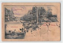 Uelzen mit Fischerhof und Veerßer Strasse gelaufen. Leichter Schrift- und Stempeldurchdruck, Ecken mit Albumabdrücken, Vorder- und Rückseite fleckig, sonst gut erhalten