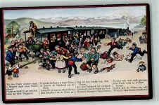 Schwäbische Eisenbahn Bild 4 Serie 245 Dackel Ziege Humor Schwäbischer Kunstverlag Böttcher, H.