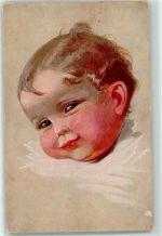 Lachen und Weinen Baby AK Fialkowska, W. Gebrauchsspuren