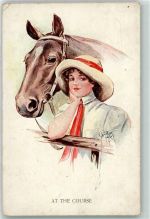 At The Course - Frau mit einem Pferd AK Barber, C. Gebrauchsspuren