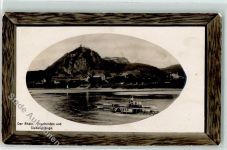 53639 W5330 Drachenfels Prägedruck Raddampder Siebengebirge Holzrahmen
