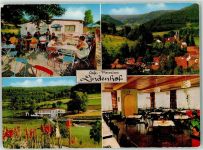 91364 W8551 Unterleinleiter - Gasthaus-Cafe Lindenhof Gastraum Gartenterrasse Gladiolien