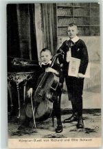 Künstler Duett von Richard un d Otto Schulze - Cello AK Musik 1915