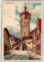 W8803 Rothenburg ob der Tauber Klingenthor Verlag Velten Mutter, K. Lithographie / Künstlerkarte