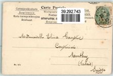 Jugendstil Pik Dame AK Kartenspiel 1902