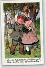 In der Heimat in der Heimat Soldat Mädchen Engelhard, P.O. / POE Künstlerkarte