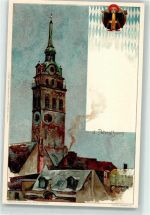 W8000 München Verlag Velten 96 - Petersturm AK Kley, H. 1899 Lithographie / Mondschein